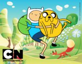 Finn y Jake abrazados