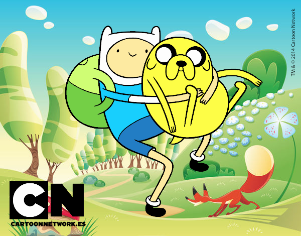 Finn y Jake abrazados