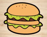 Dibujo Hamburguesa con lechuga pintado por kjdfshiudf