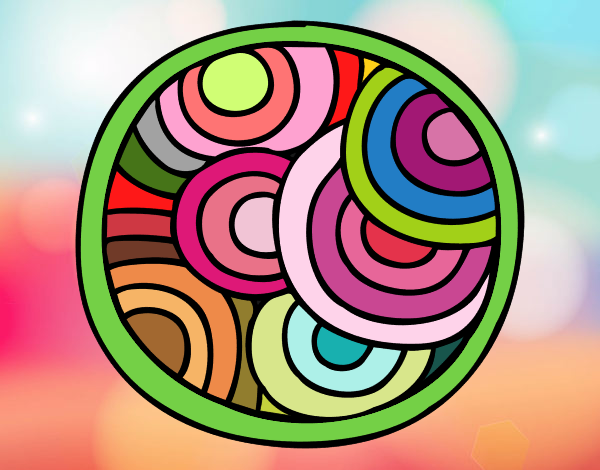 Dibujo Mandala circular pintado por MILEYRENI