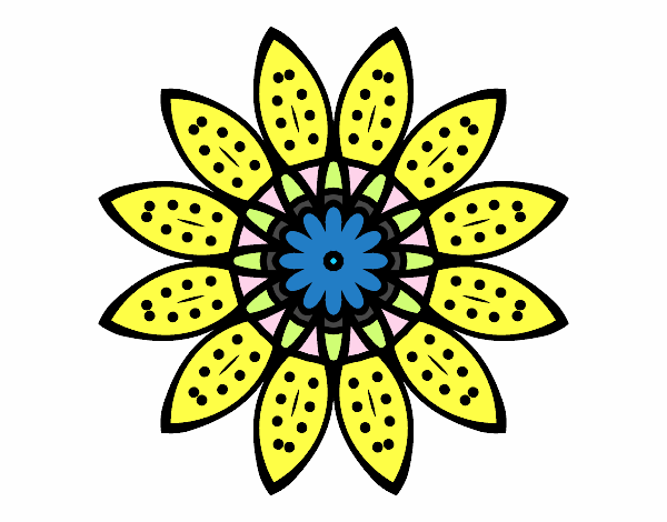 Dibujo Mandala flor con pétalos pintado por sofiadelfi