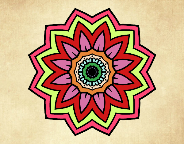 Dibujo Mandala flor de girasol pintado por MILEYRENI