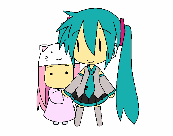 Miku y Kasane Chibi