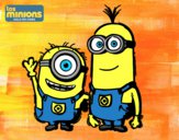 Dibujo Minions - Carl y Kevin pintado por susacoli