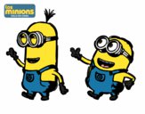 Dibujo Minions - Tom y Dave pintado por kjdfshiudf