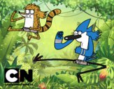 Mordecai y Rigby karatekas