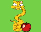 Dibujo Serpiente y manzana pintado por LunaLunita