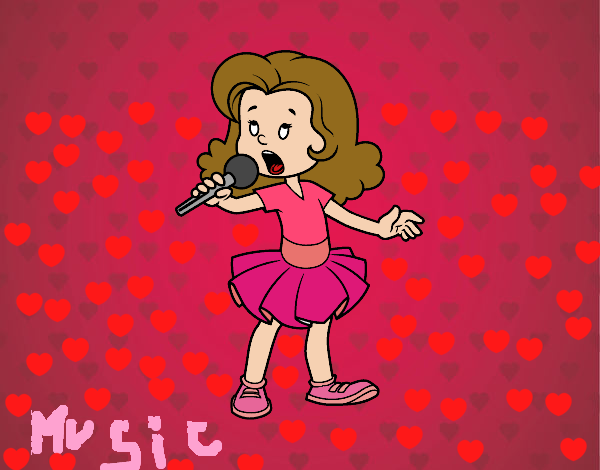 Dibujo Una niña cantando pintado por MILEYRENI