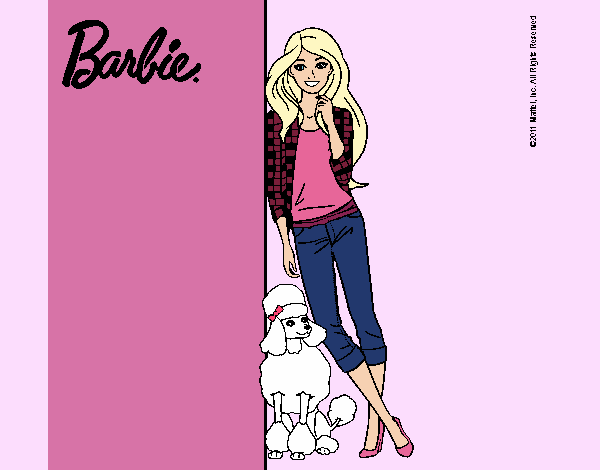 Barbie con cazadora de cuadros