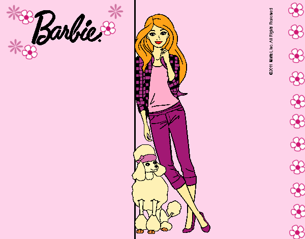 Barbie con cazadora de cuadros