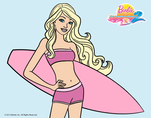 Barbie con tabla de surf