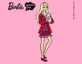 Dibujo Barbie con un gatito pintado por kjdfshiudf