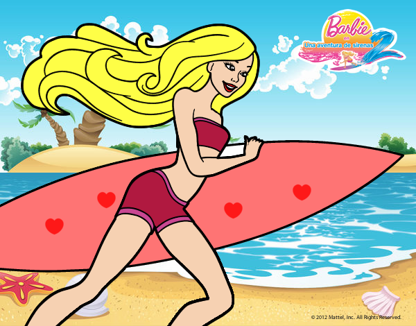 Barbie corre al agua