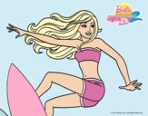 Dibujo Barbie surfeando pintado por kjdfshiudf