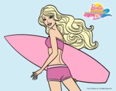 Dibujo Barbie surfera pintado por kjdfshiudf