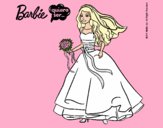 Dibujo Barbie vestida de novia pintado por kjdfshiudf