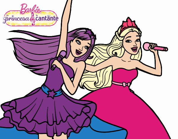 Barbie y la princesa cantando