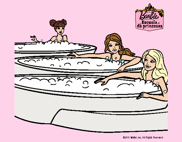 Barbie y sus amigas en el jacuzzi