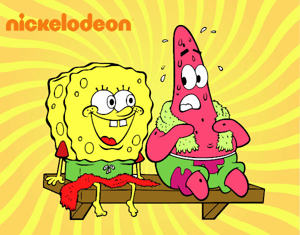 Bob Esponja y Patricio en bañador