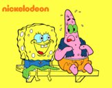 Bob Esponja y Patricio en bañador