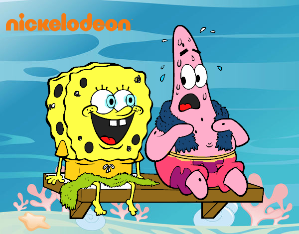 Bob Esponja y Patricio en bañador