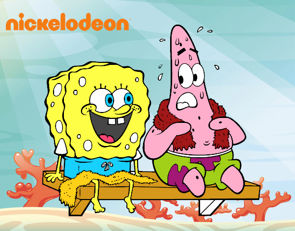 Bob Esponja y Patricio en bañador