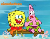 Bob Esponja y Patricio en bañador