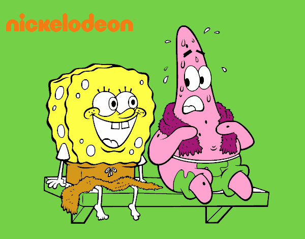 Bob Esponja y Patricio en bañador