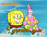 Bob Esponja y Patricio en bañador