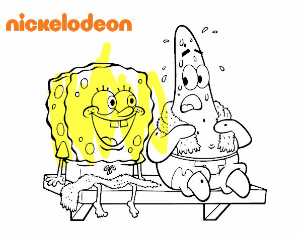 Bob Esponja y Patricio en bañador