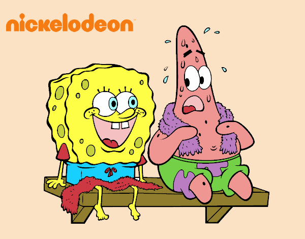 Bob Esponja y Patricio en bañador