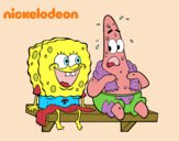 Bob Esponja y Patricio en bañador