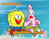 Bob Esponja y Patricio en bañador