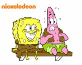 Bob Esponja y Patricio en bañador