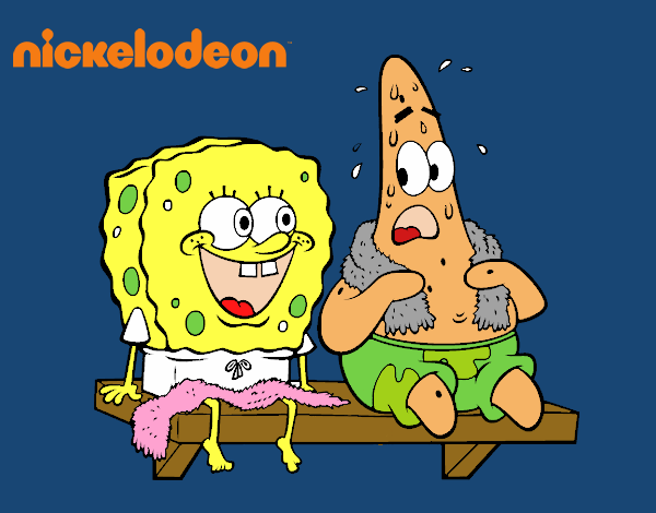 Bob Esponja y Patricio en bañador