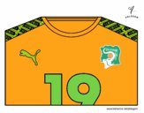 Dibujo Camiseta del mundial de fútbol 2014 de Costa de Marfil pintado por bautopa