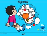Dibujo Doraemon y Nobita pintado por kjdfshiudf