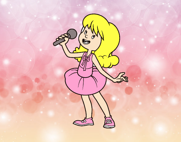 Estrella del pop cantando