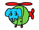 Helióptero con elefante