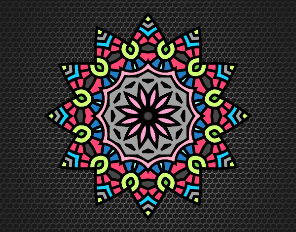 Dibujo Mandala estrella floral pintado por karol2831