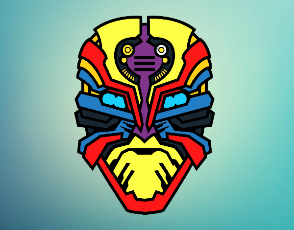 Dibujo Máscara de robot alien pintado por -xavi-
