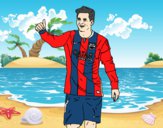 Dibujo Messi Barça pintado por nicoledani