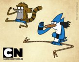 Mordecai y Rigby karatekas