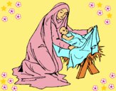Dibujo Nacimiento del niño Jesús pintado por LunaLunita