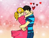 Dibujo Pareja enamorada pintado por LunaLunita