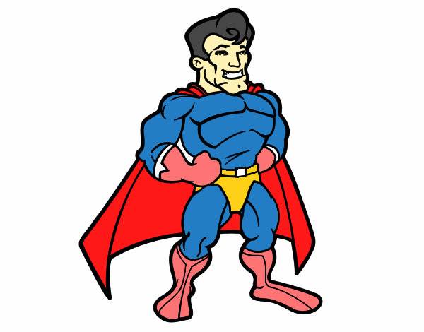 Dibujo Superhéroe musculado pintado por lucabaro