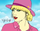 Dibujo Taylor Swift con sombrero pintado por LunaLunita
