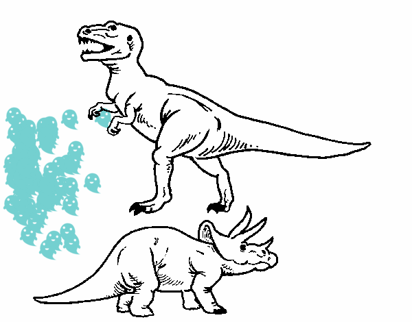 Triceratops y tiranosaurios rex