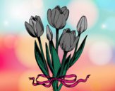 Dibujo Tulipanes con lazo pintado por queyla