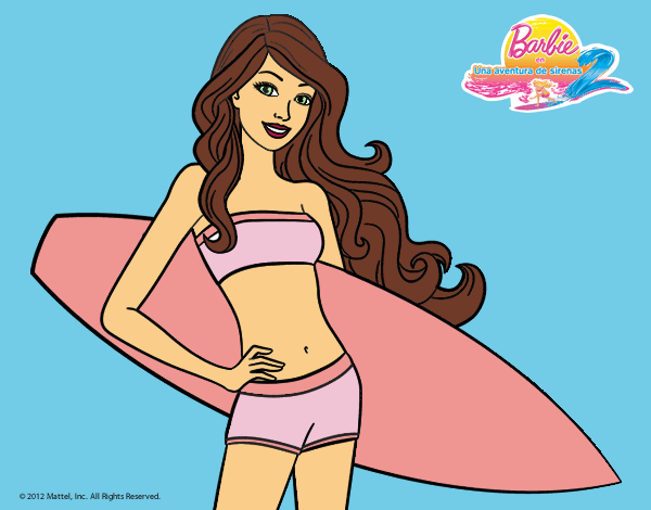 Barbie con tabla de surf